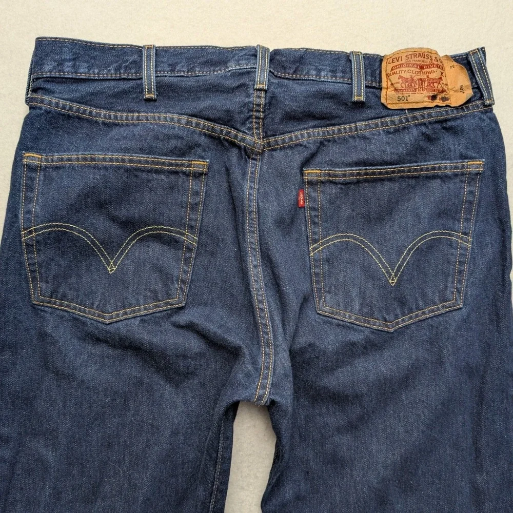 Y2K Levi's 501 Original Fit Jeans Mens 38x34(36x33.5) Straight Leg Denim